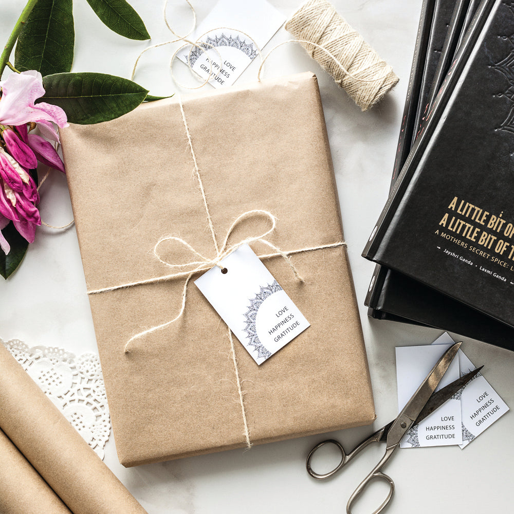Cookbook wrapped as a gift