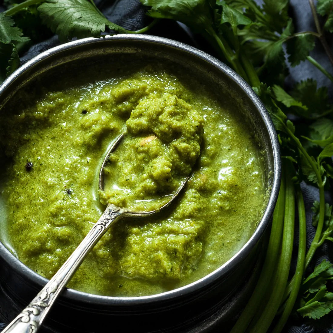 Dhana Ne Chutney Coriander Chutney