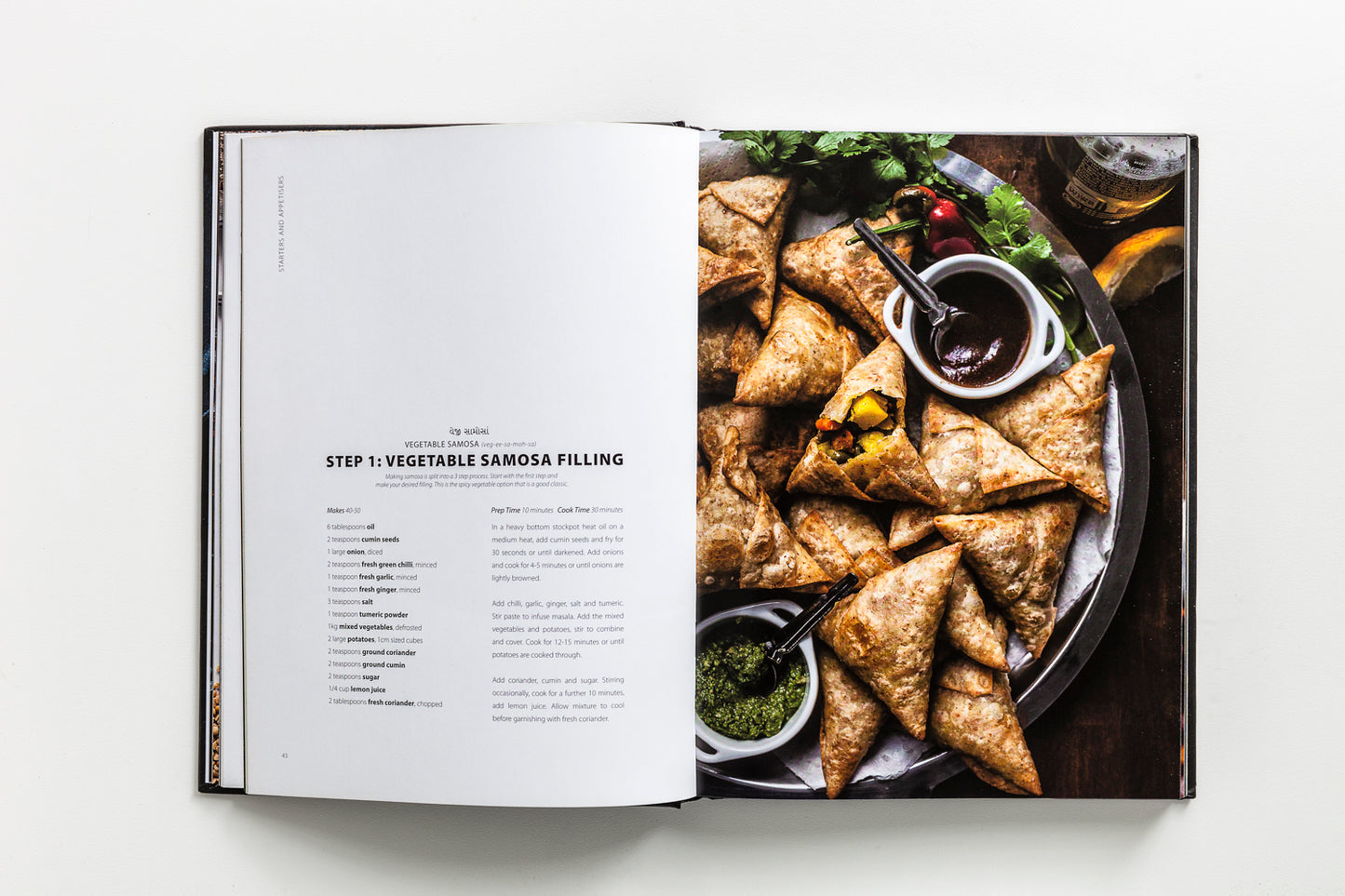 Inside the cookbook: vegetable samosa recipe with photo