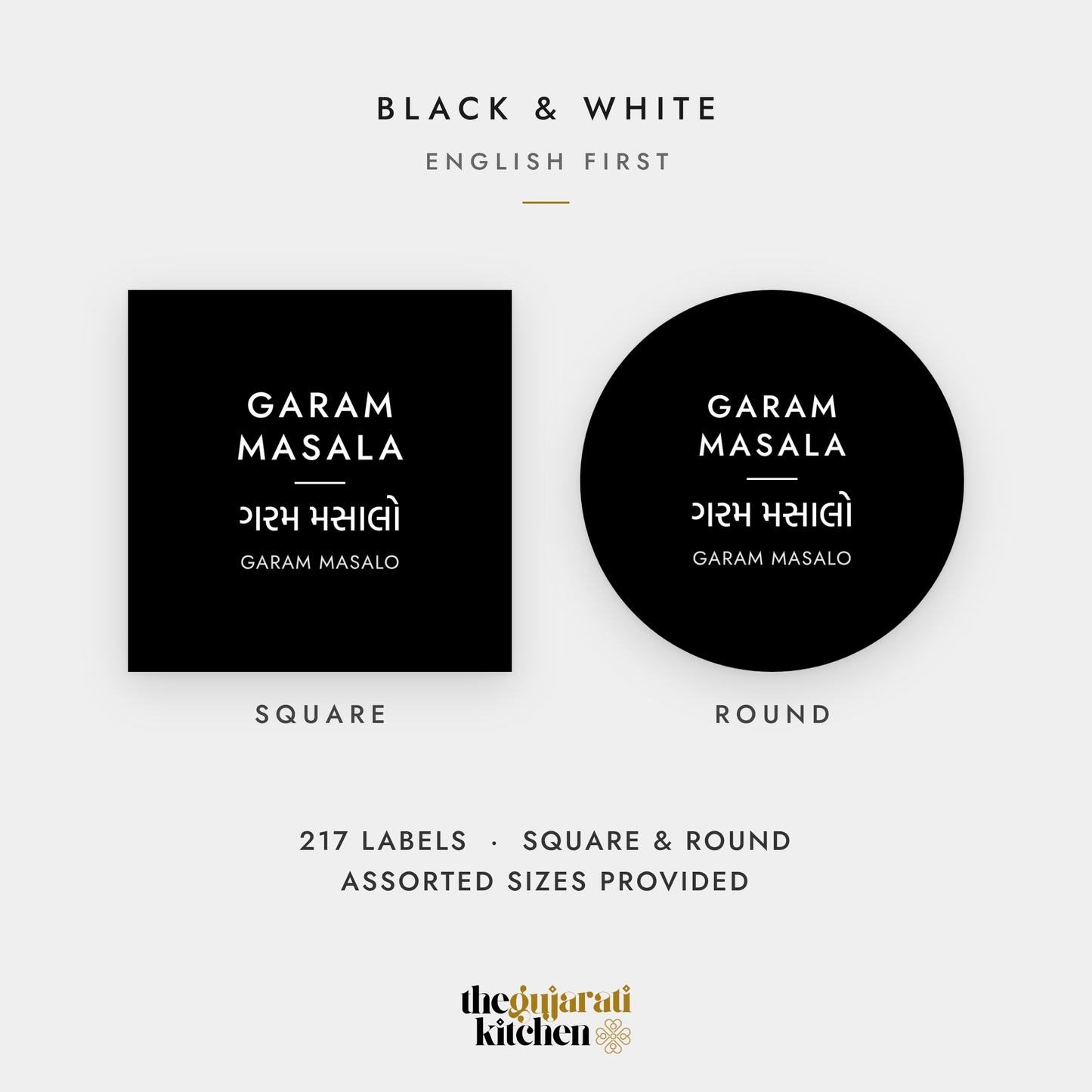 Gujarati Pantry Labels – Printable Gujarati & English Jar Labels