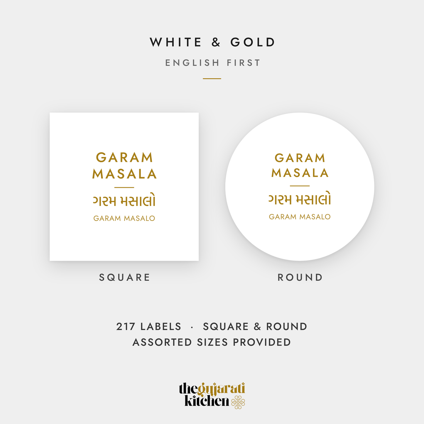 Gujarati Pantry Labels – Printable Gujarati & English Jar Labels